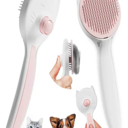 KEDİ KÖPEK TARAĞI FIRÇASI MANDALLI PEMBE