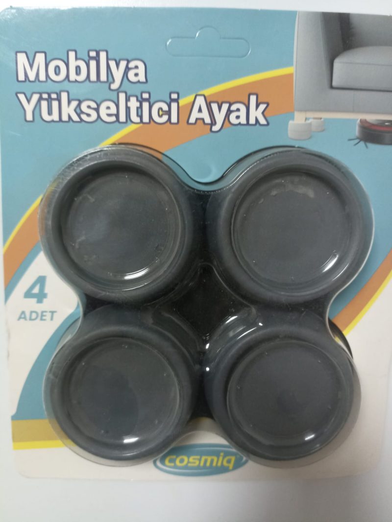 Gri Mobilya Yükseltme Ayağı